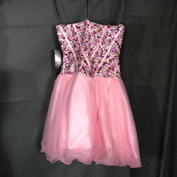 Alyce Paris Pink and Multicolor Sequin Prom Dress - Picture 6 of 12